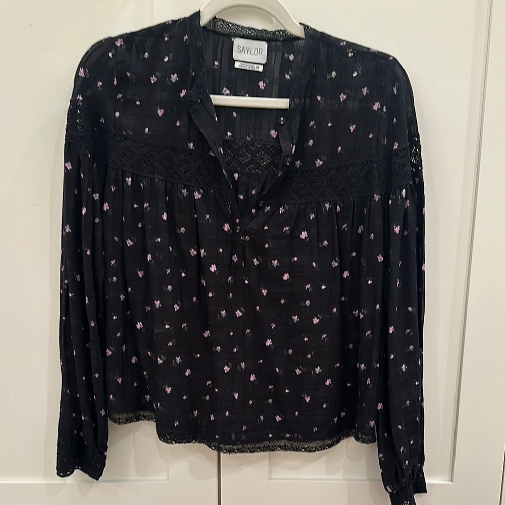 Saylor Black Floral Women's Top